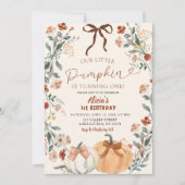 Coquette Wildflower Pumpkin 1st Birthday  Kaart (Voorkant)