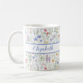 Coquette Wildflower Weide Persoonlijke Blauwe Koffiemok (Links)