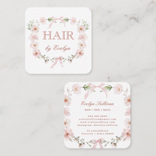 Coquette Wildflowers Lijst Hair Visitekaartje (Voorkant / Achterkant)