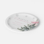 Coquette Winter Onederland First Birthday Papieren Bordje (Gekanteld)