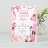 Coquette Winter Pink pastel Ski birthday Kaart (Staand voorkant)