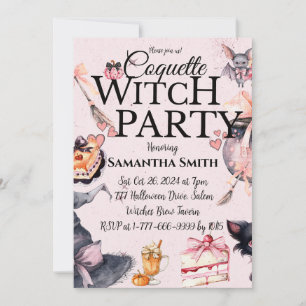 Coquette Witch Party Halloween uitnodiging