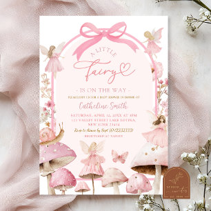 Coquette Witte en Roze Sprookjespaddenstoel Baby s Kaart