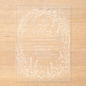 Coquette Woodland Garden Floral Wedding Acryl Uitnodigingen (Voorkant)