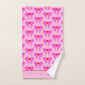 Coquette y2k Lint Patroon Rood & Roze Preppy Naam Bad Handdoek (Handdoek)