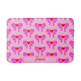 Coquette y2k Lint Patroon Roze Preppy Naam Badmat