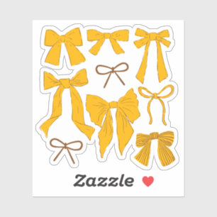Coquette Yellow Bows Romantisch Sticker