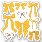 Coquette Yellow Bows Romantisch Sticker (Voorkant)
