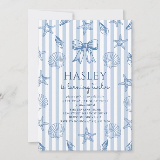 Coquette Zeeschelpen Kust Geboortedinformatie Kaart (Voorkant)