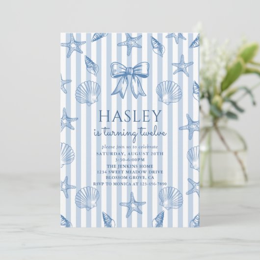 Coquette Zeeschelpen Kust Geboortedinformatie Kaart (Staand voorkant)