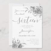 Coquette Zilver Zoet 16 Bloemen Glam Kaart (Voorkant)