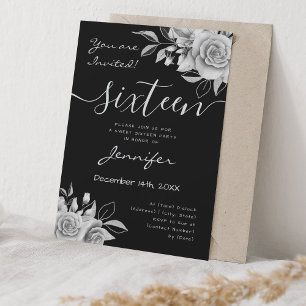 Coquette Zilver Zoet 16 Bloemen Glam Zwart Kaart