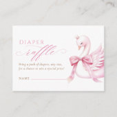 Coquette Zwaan Princess Baby shower Luier Raffle Informatiekaartje (Voorkant)