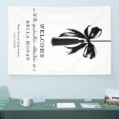 Coquette zwart lint en kwast afstudeerfeest bord spandoek (Beurs)
