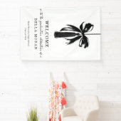 Coquette zwart lint en kwast afstudeerfeest bord spandoek (Insitu)