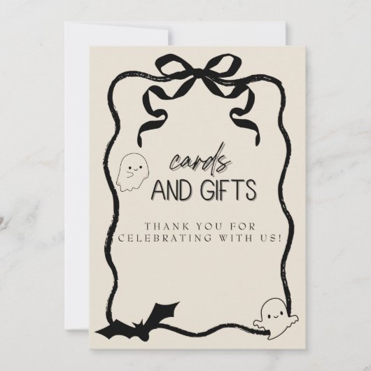 Coquette Zwarte boog Een beetje boe Kaarten en ges (Voorkant)