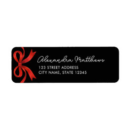 Coquette Zwarte Rode Strik Kerst Retouradres Etiket