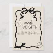 Coquette Zwarte strik A Little boo Kaarten en Cade (Voorkant)