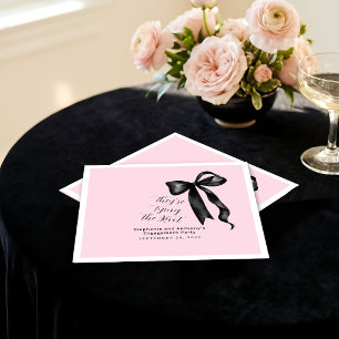 Coquette Zwarte Strik Blush Roze Verlovingsfeest Servet