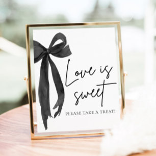 Coquette Zwarte Strik Love is Sweet Treat Favor Bo Poster