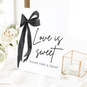 Coquette Zwarte Strik Love is Sweet Treat Favor Bo Reclamebord Met Voetstuk