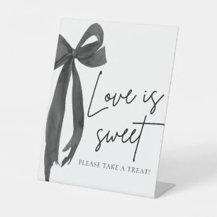Coquette Zwarte Strik Love is Sweet Treat Favor Bo Reclamebord Met Voetstuk