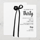 Coquette Zwarte Strik Uitnodiging, Bewerkbare Uit Kaart (Voorkant / Achterkant)