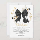 Coquette Zwarte Strik Verjaardag Dank je wel kaart (Voorkant)