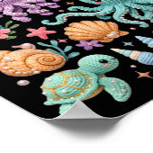 Coquettes Zeeleven Kawaii Kwallen Octopus Strand Poster (Hoek)