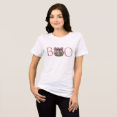 Coquettish Boo Halloween Snake Skin Pompoen Roze Tri-Blend Shirt (Voorkant volledig)