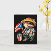 Coqui Frog Puerto Rico Puerto Ricaanse Vlag Taino  Kaart (Gele Bloem)