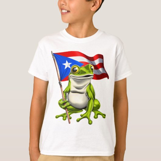 Coqui Frog vlag van Puerto Rico T-shirt (Voorkant)