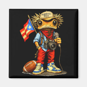 Coqui kikker puerto rico vlag puerto ricaans voetb magneet