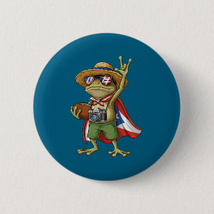 Coqui kikker Puerto Rico vlag Puerto Ricaans voetb Ronde Button 5,7 Cm