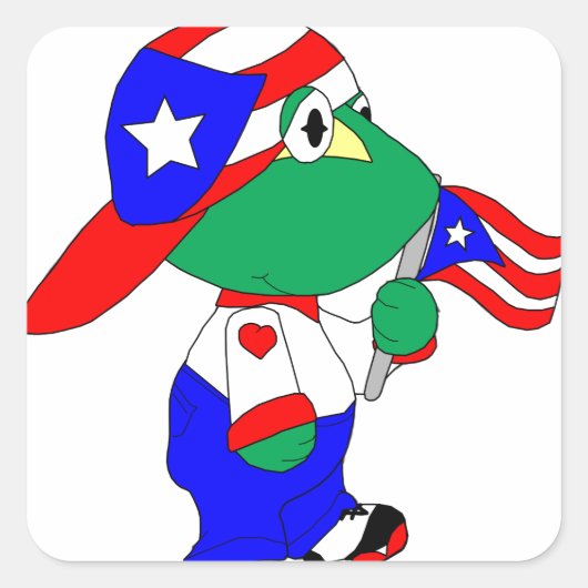 Coqui Puerto Rico Pride Vierkante Sticker (Voorkant)