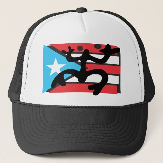 Coqui sobre la Bandera de Puerto Rico Trucker Pet (Voorkant)