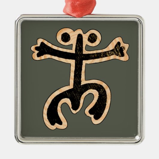 Coqui Taino Metalen Ornament (Voorkant)