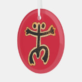 Coqui Taino-Ornament Glas Ornament (Voorkant links)