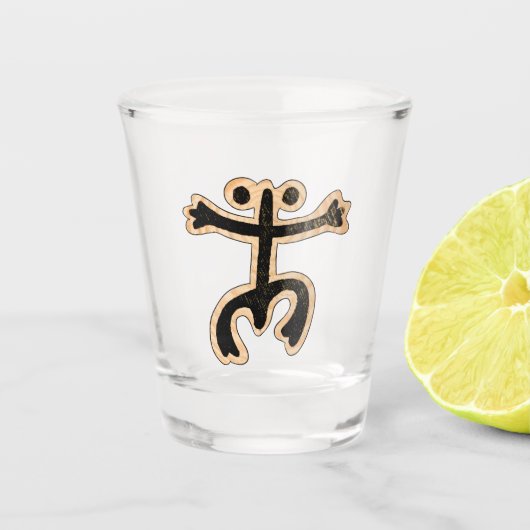 Coqui Taino over hout Shot Glas (Voorkant)