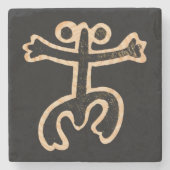 Coqui Taino over hout Stenen Onderzetter (Voorkant)