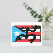 Coqui taíno sobre bandera de Puerto Rico Briefkaart (Staand voorkant)