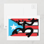 Coqui taíno sobre bandera de Puerto Rico Briefkaart (Voorkant / Achterkant)
