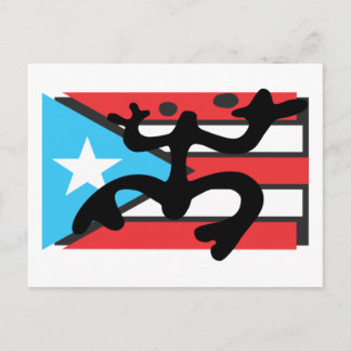 Coqui taíno sobre bandera de Puerto Rico Briefkaart