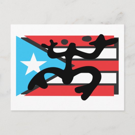 Coqui taíno sobre bandera de Puerto Rico Briefkaart (Voorkant)