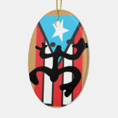 Coqui taíno sobre bandera de Puerto Rico Keramisch Ornament (Links)