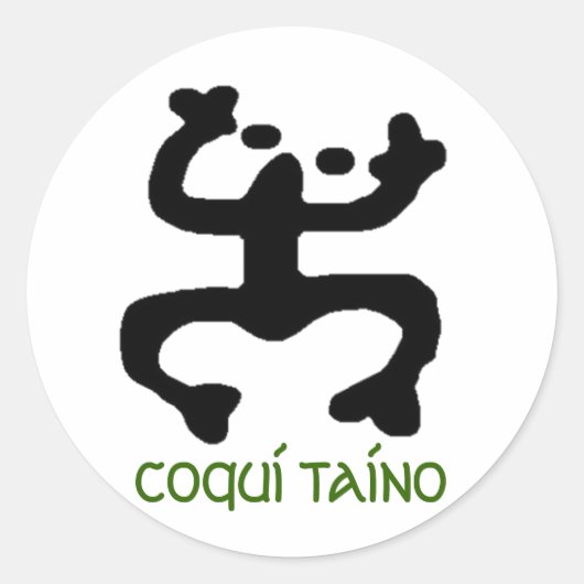 Coqui Taino Stikers Ronde Sticker (Voorkant)