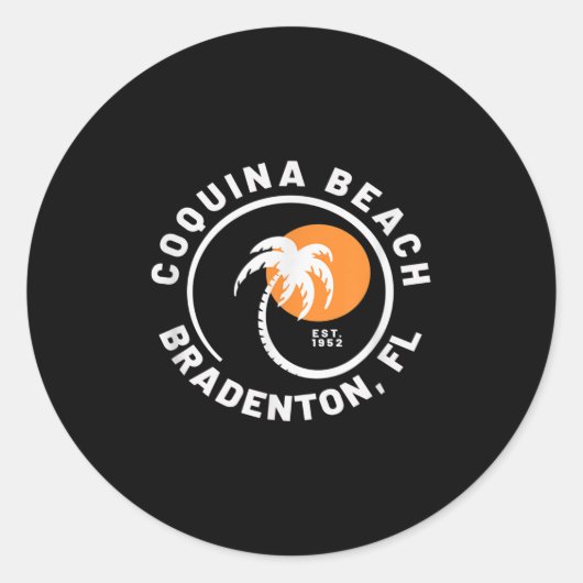 Coquina Beach Bradenton FL Ronde Sticker (Voorkant)