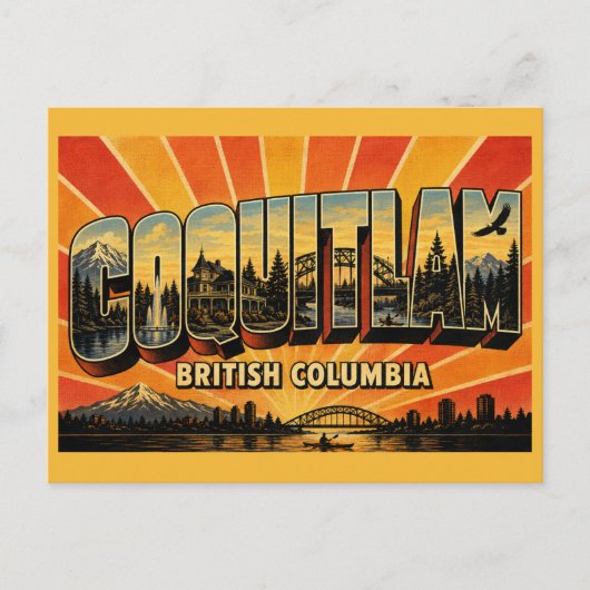 Coquitlam BC Buitenstad Briefkaart (Voorkant)