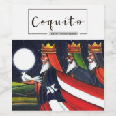 Coquito 3 koningen Puerto Rico Reyes Magos Wijn Etiket (Enkel label)