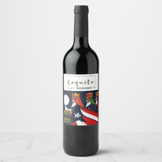 Coquito 3 koningen Puerto Rico Reyes Magos Wijn Etiket (Voorkant)